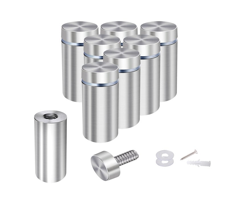 Osring 3/4 x 2 Inch Sign Standoff Screw Hardware, Stainless Steel Standoffs Wall Mounting Acrylic Board, Glass Panel and Plexiglass Picture, 8 Pack - Image 1